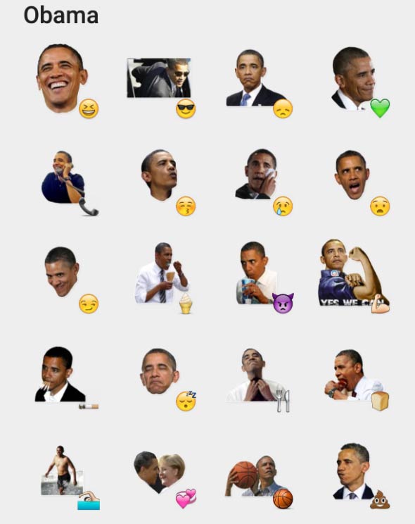 دانلود استیکر اوباما برای تلگرام