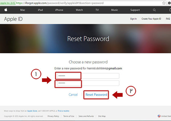 فراموشی رمز اپل ایدی