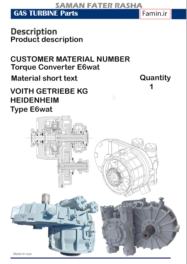 Torque Converter VOITH-GETRIEBE-KG-Type-E6wat