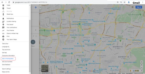نحوه پیدا کردن مکان در نقشه گوگل