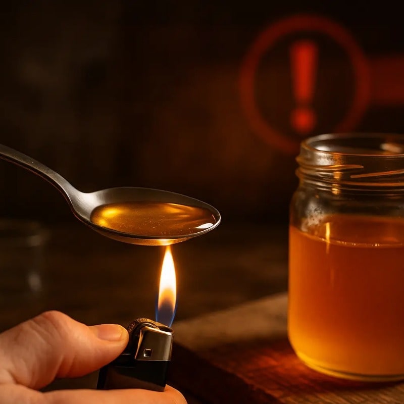 تست عسل طبیعی با سوزاندن؛ واقعیت یا دروغ؟