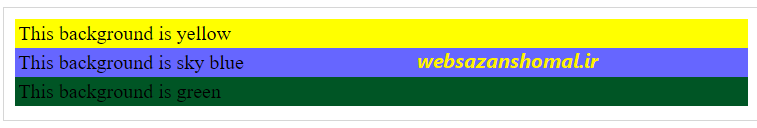  تعربف و کاربرد رنگ های پس زمینه در html