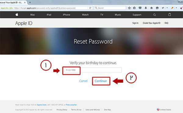 فراموشی رمز اپل ایدی