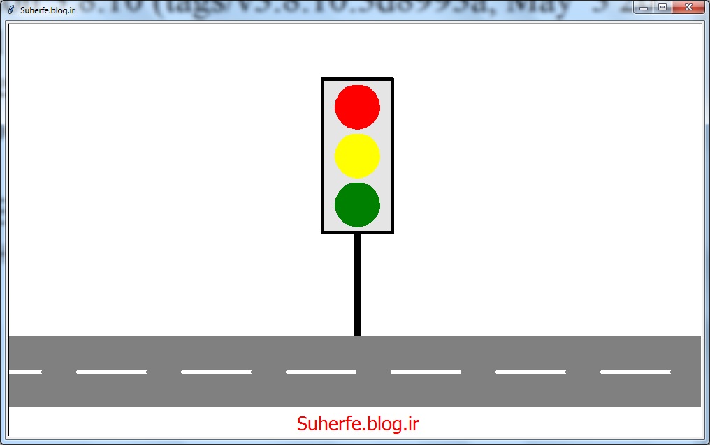 ترسیم نمای جاده و چراغ راهنما با کتابخانه ترتل در پایتون Drawing traffic light with Python