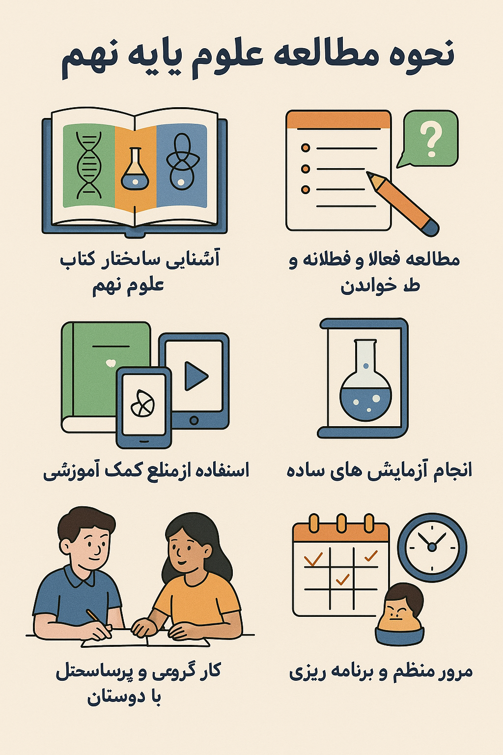 نحوه مطالعه علوم پایه نهم