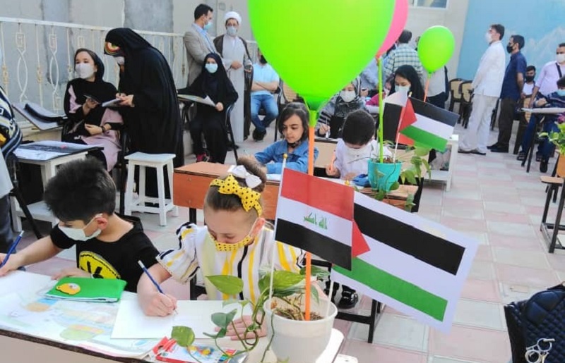 هنری / برگزاری کارگاه بین المللی نقاشی کودکان پنج کشور جهان در مشهد در حمایت از کودکان افغانستان و فلسطین + گزارش تصویری