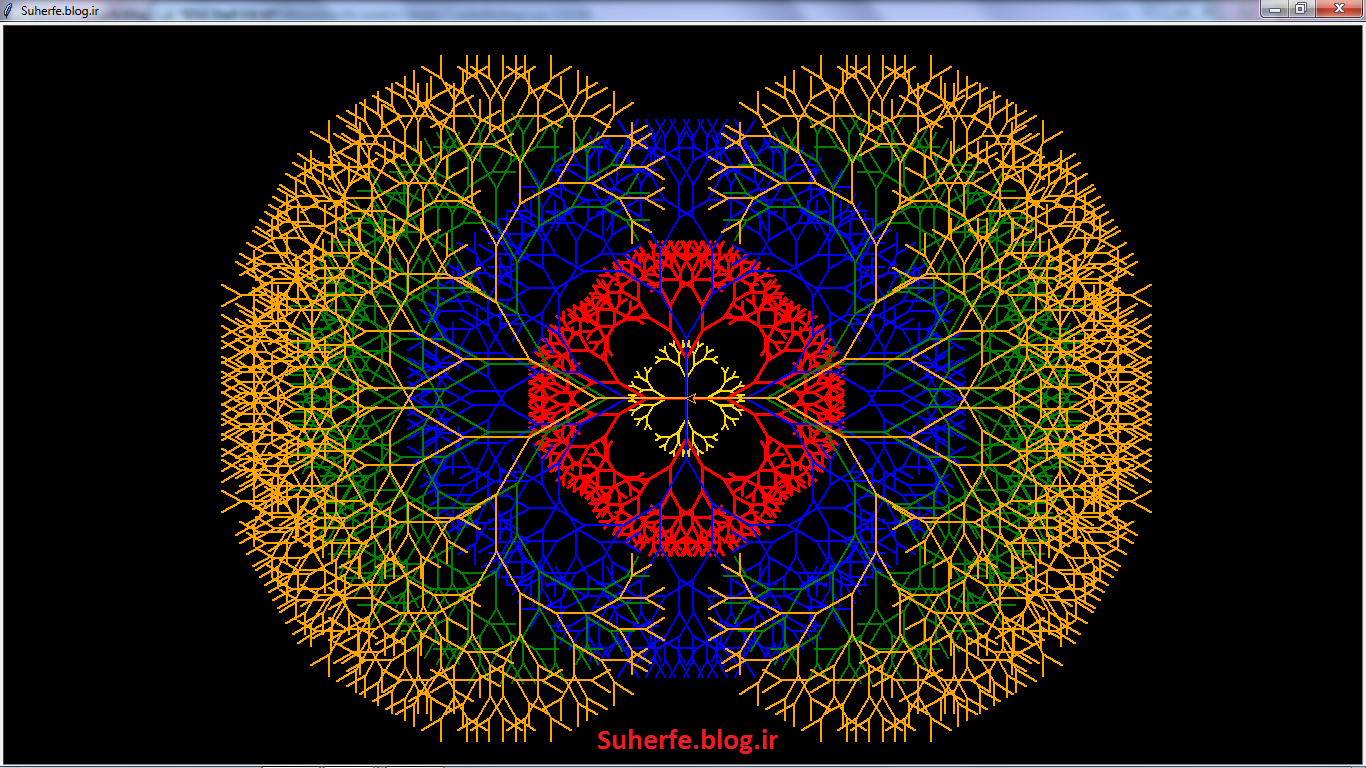 ترسیم شکل گرافیکی با کتابخانه ترتل در پایتون مثال شماره ده turtle python drawing