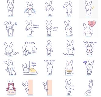 دانلود استیکر خرگوش spoiled rabbit تلگرام 96 و 2017