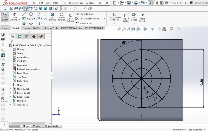 آموزش شیت متال Solidworks