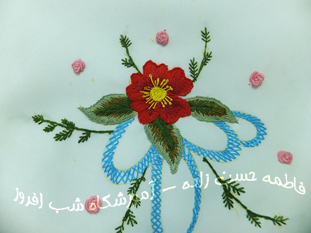 سوزندوزی یک گل- فاطمه حسن زاده