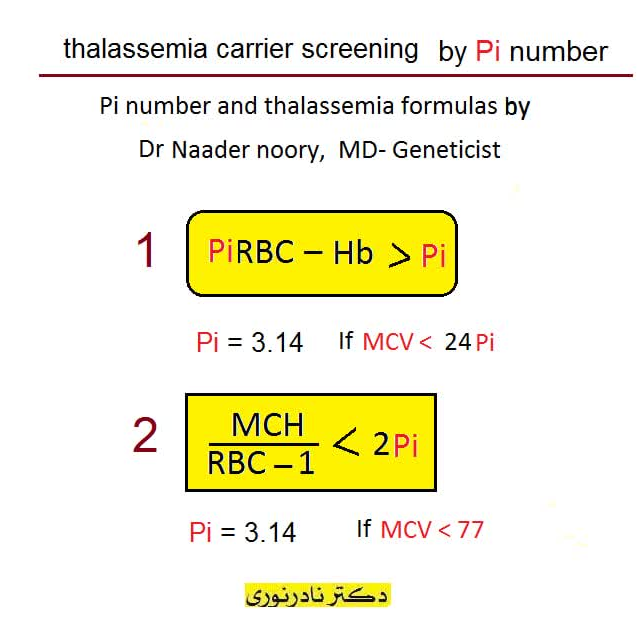 pi number and thalassemia