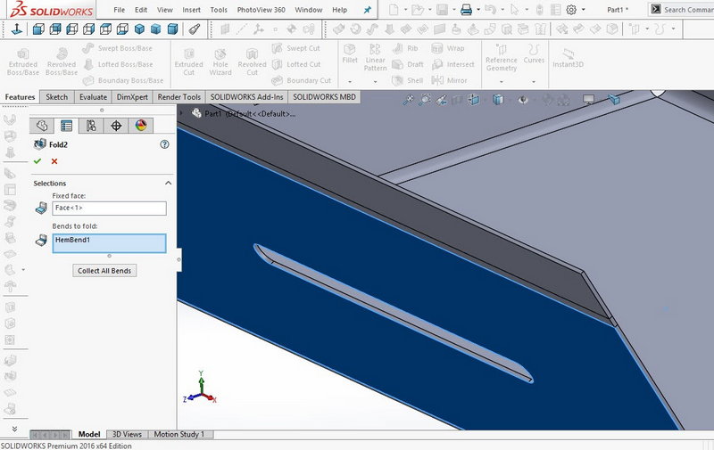 دستور Fold در Solidworks