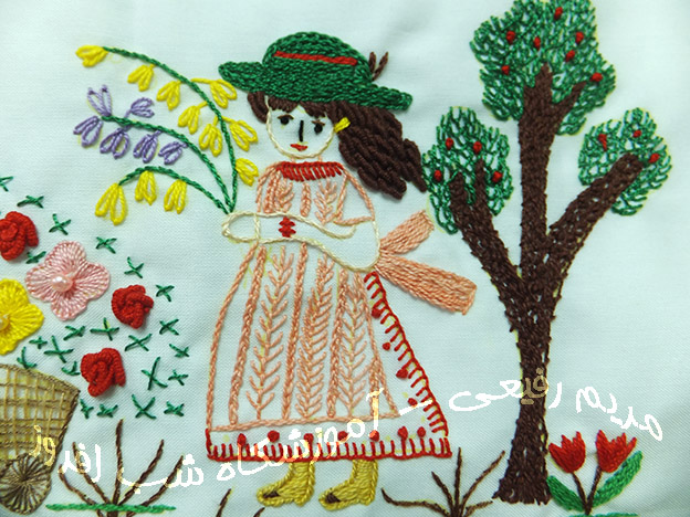 گلدوزی دختر و پسر گلفروش- مریم رفیعی