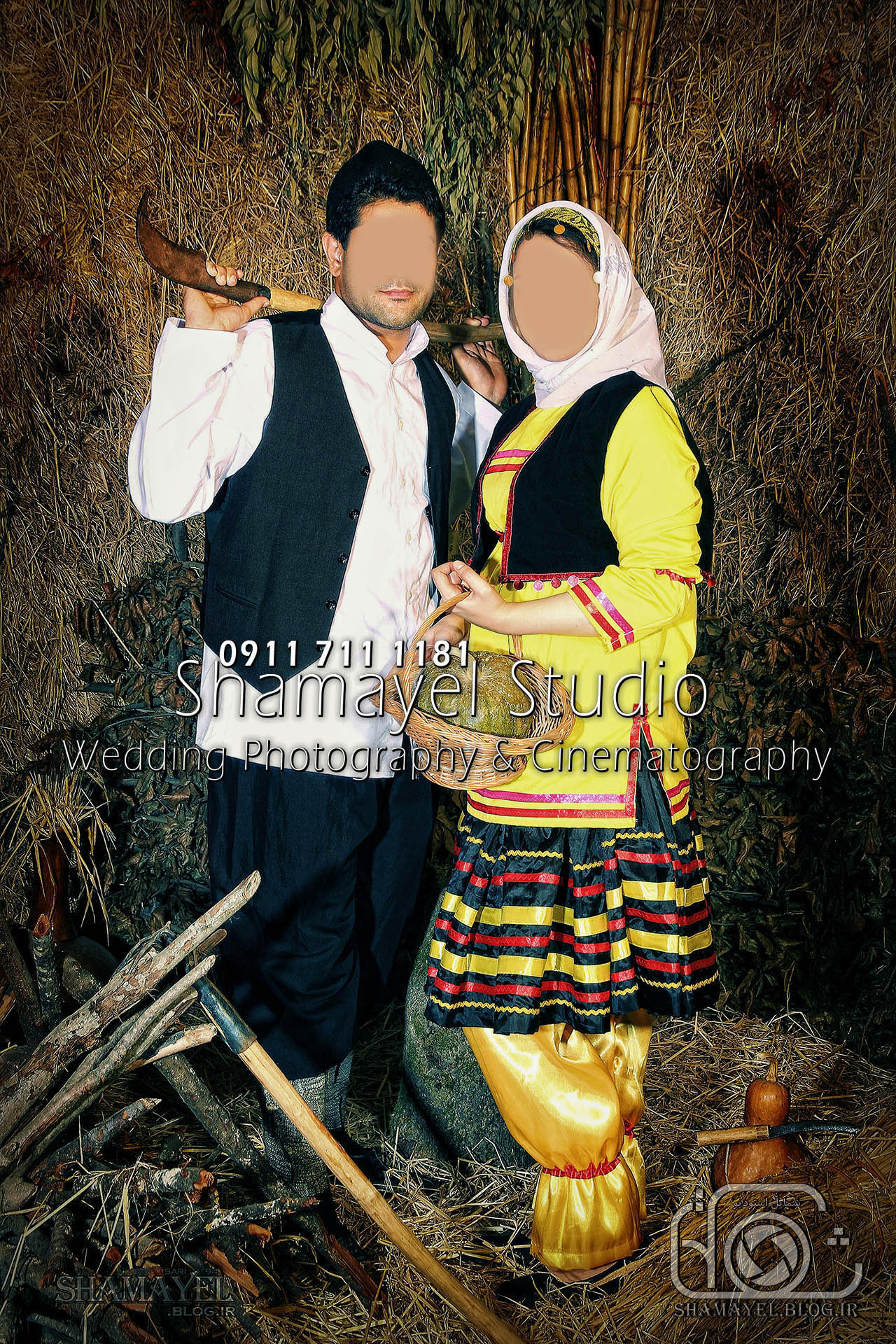 عکس سنتی عروس و داماد با لباس محلی مازندرانی