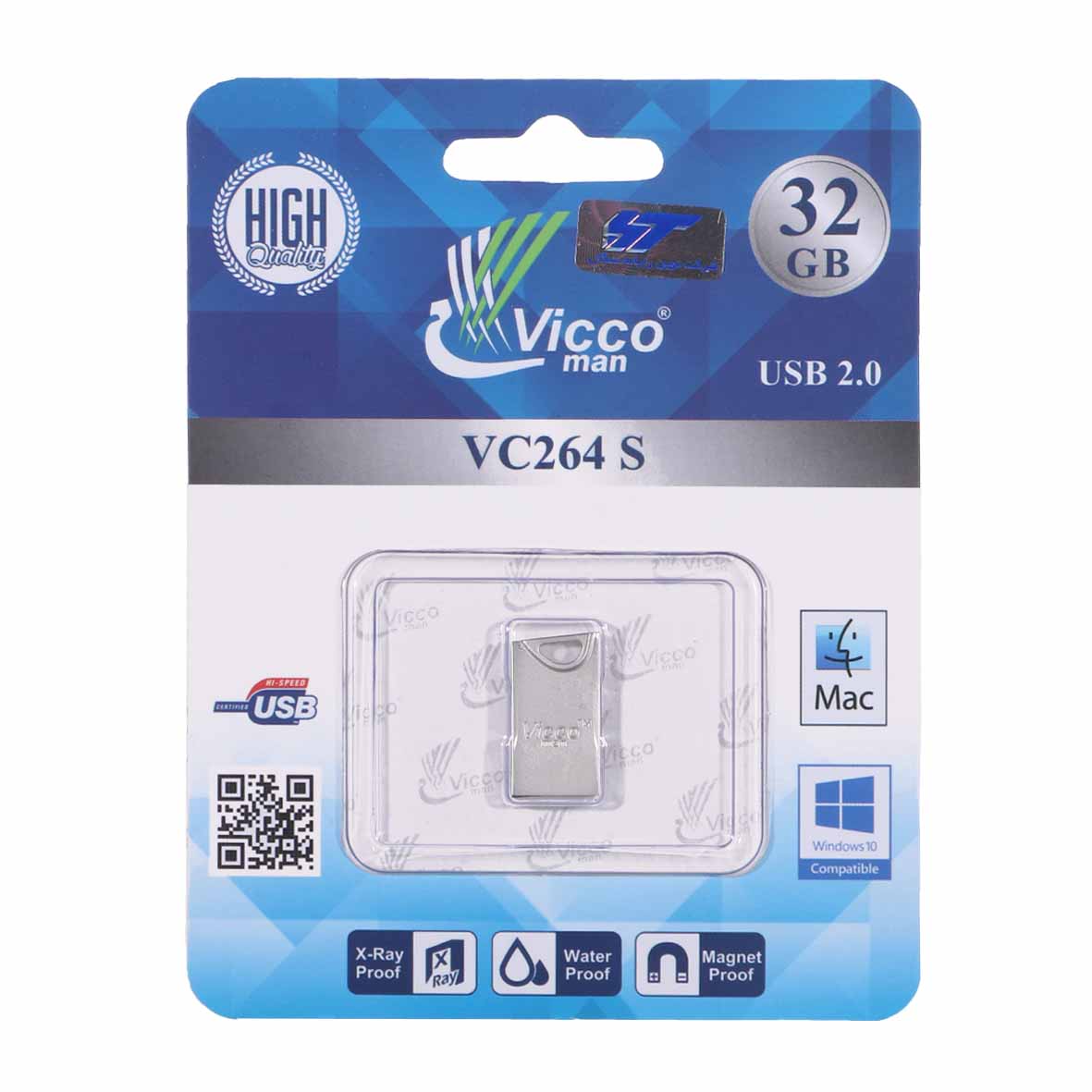 فلش   Vicco man VC264 S USB2.0 Flash Memory-32GB نقره ای - قیمت: ۱۴۵,۰۰۰ تومان