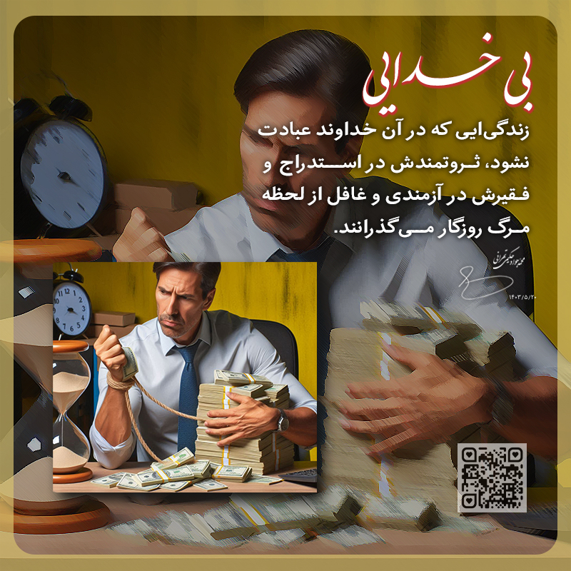 ثروتمندی در استدراج و فقیری در آزمندی