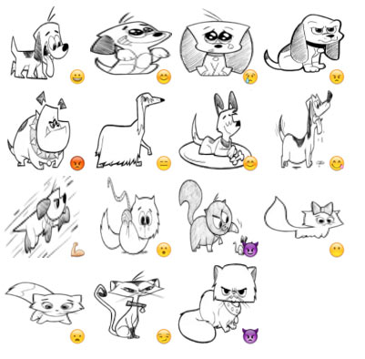 دانلود استیکر کارتونی سگ و گربه برای تلگرام