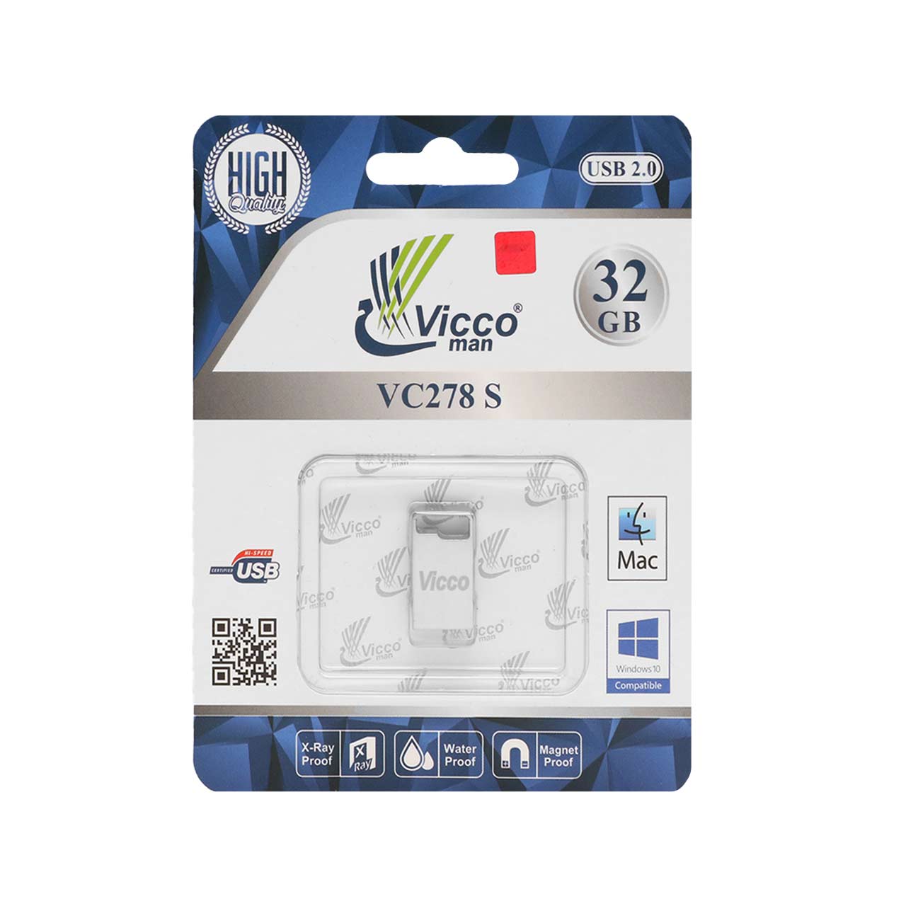 فلش : نقره ای Vicco man VC278 S USB2.0 Flash Memory-32GB قیمت: ۱۴۵ تومان