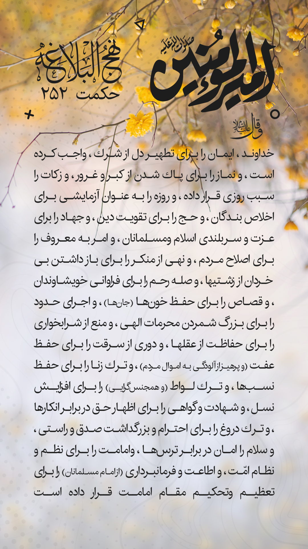 حکمت 252 نهج البلاغه