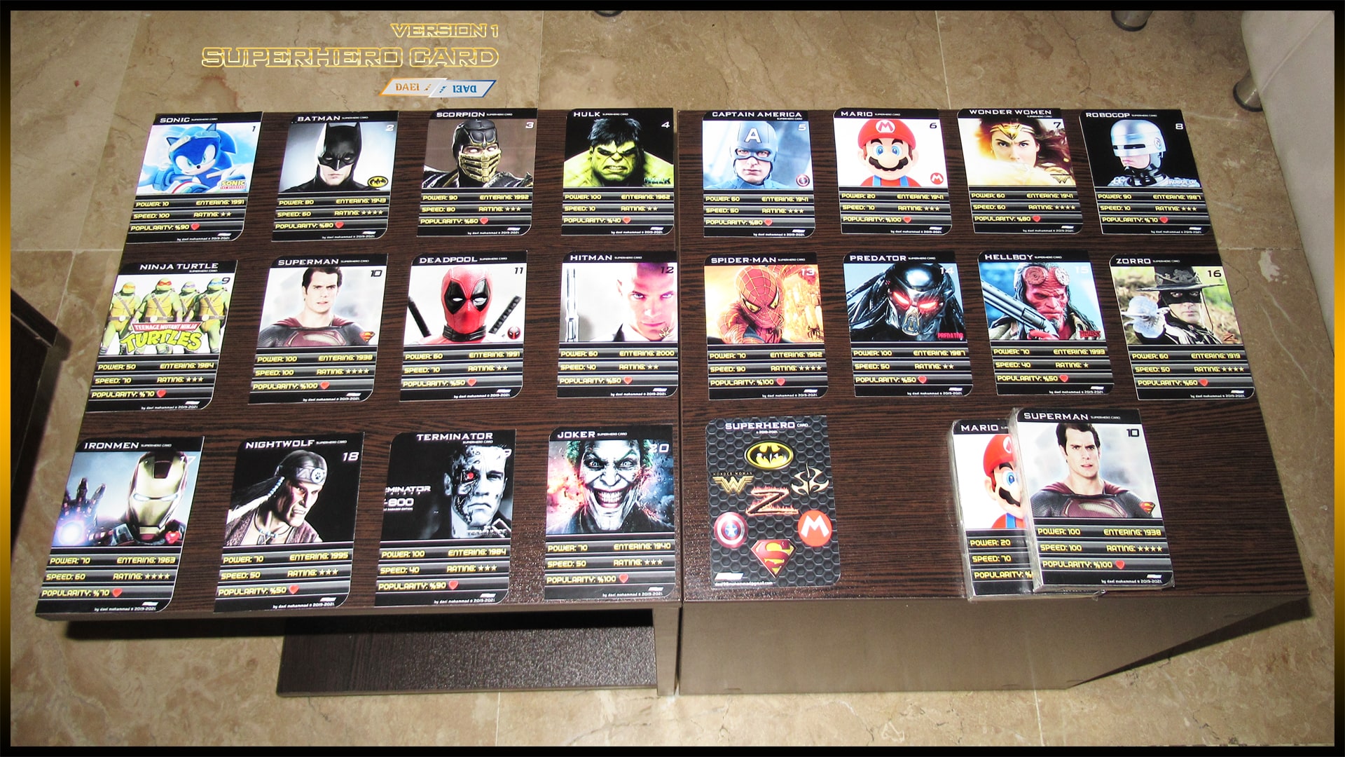 کارت بازی ابرقهرمان 1 کارت بازی ابرقهرمان 1