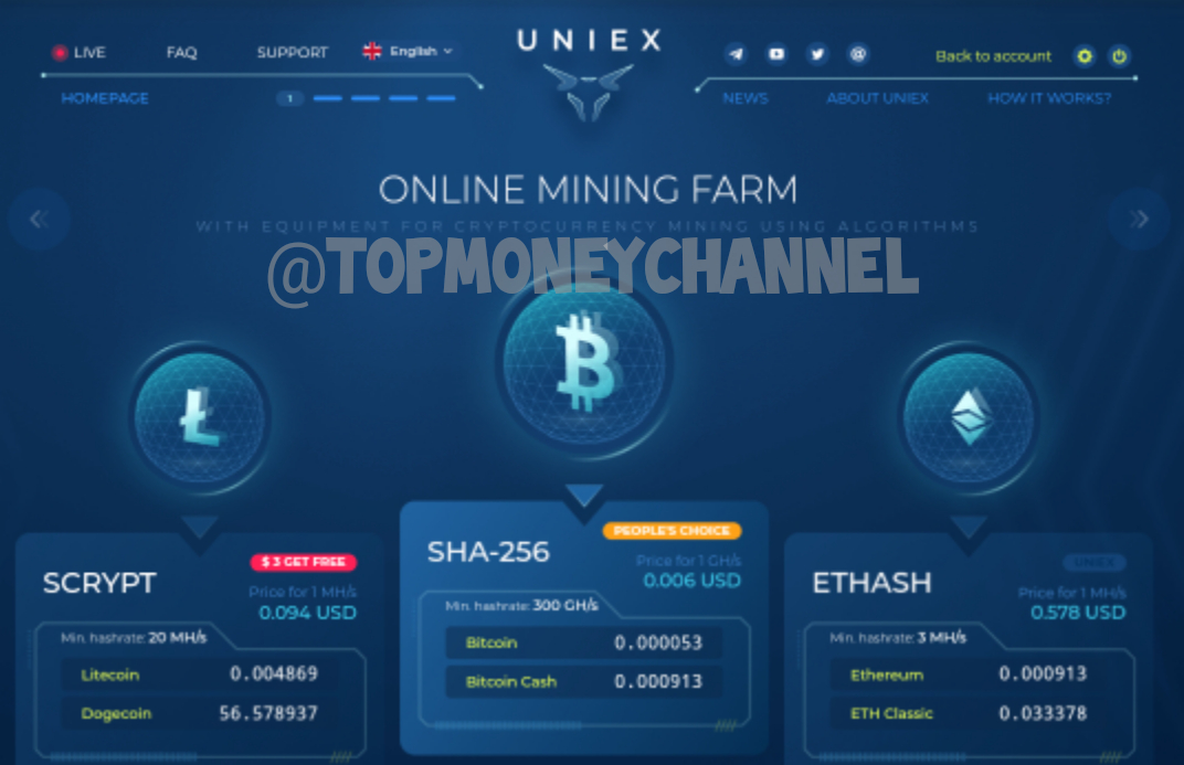 سایت ماینینگ Uniex