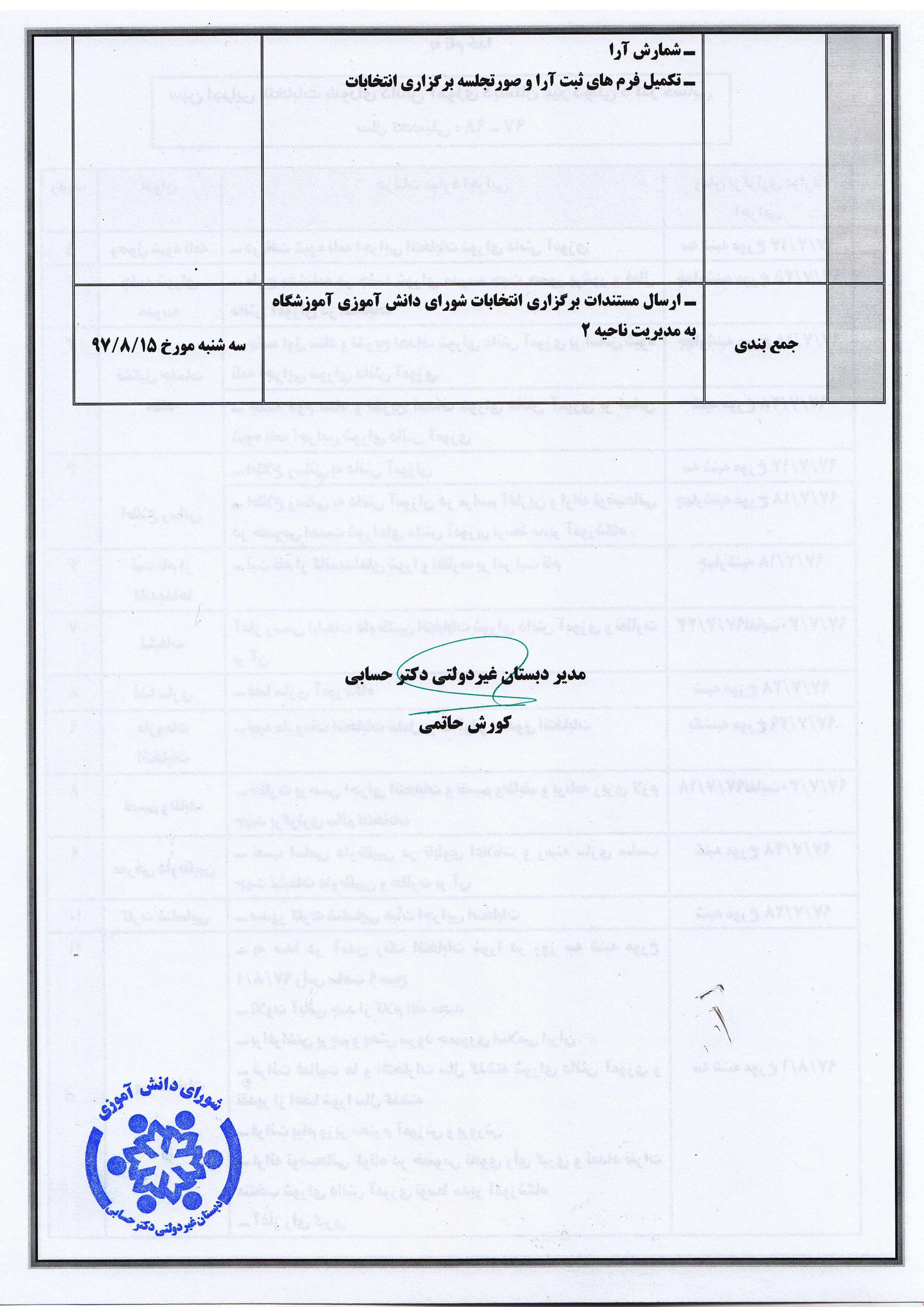 سین اجرایی انتخابات شورای دانش آموزی ـ 2